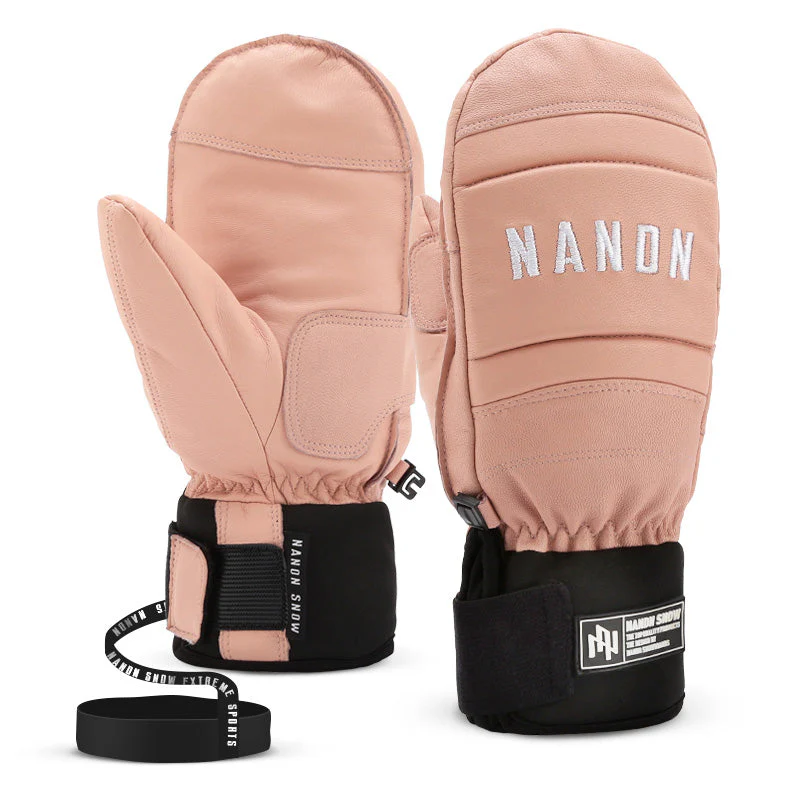 Men's Nandn Mountain Chill Goat Leather All Weather Snowboard Gloves Mittens - Image 3