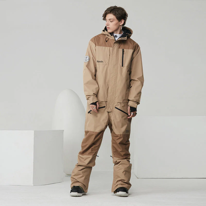 Men's Nandn Mountains Pro Winter Outdoor Sportswear Waterproof One Piece Snowboard Suits