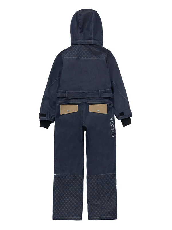 Men's Vector Nebula Spliced Denim Snowsuit One Piece - Image 4