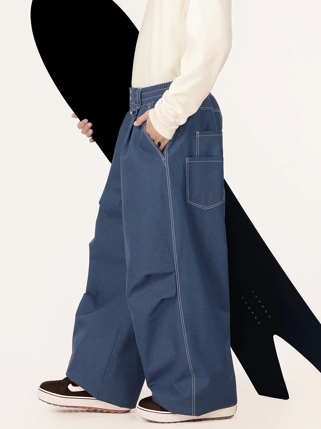 Men's Raw Utility Rivet Workwear Denim Snow Pants – Double Back Pocket Oversized Fit - Image 10
