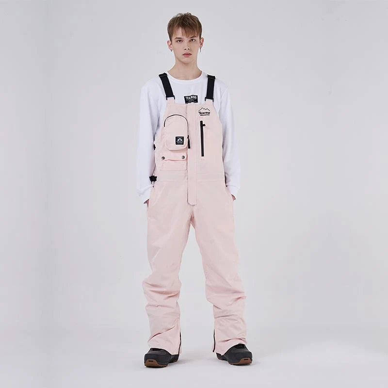 Men's RAWRWAR Ice Storm Pocket Solid Snow Bibs Pants - Image 7