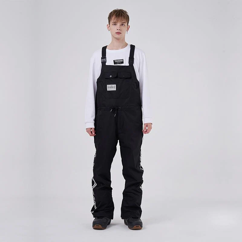 Men's RAWRWAR Winter Collective Large Pocket Stripe Snow Bibs Pants - Image 5