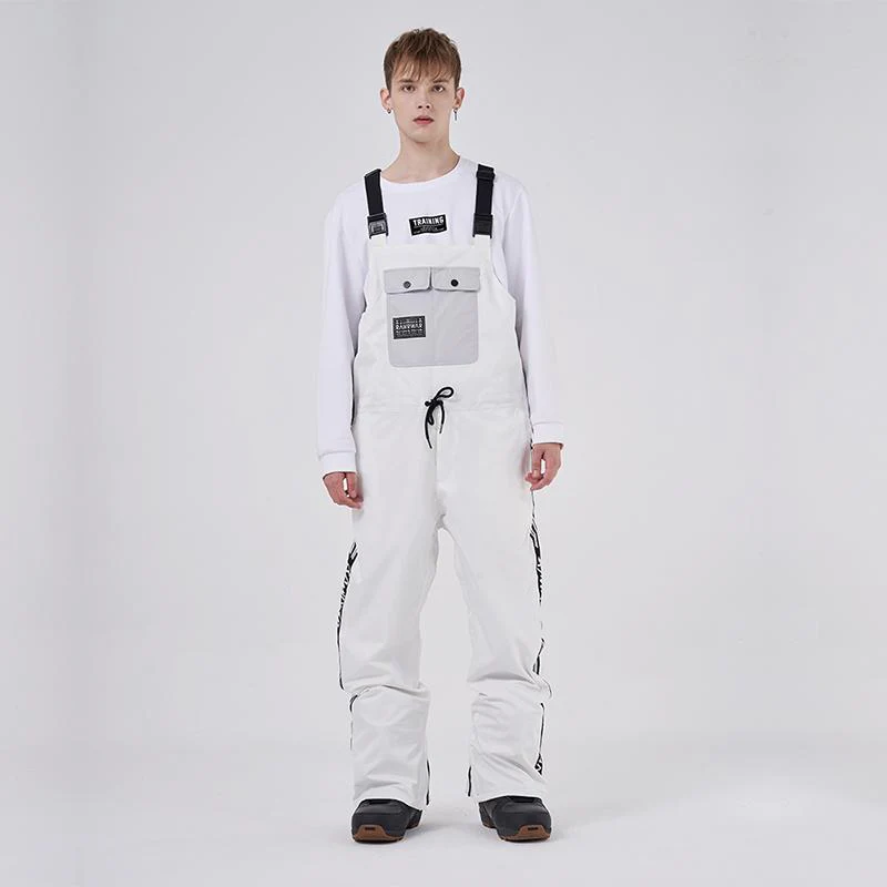 Men's RAWRWAR Winter Collective Large Pocket Stripe Snow Bibs Pants - Image 9
