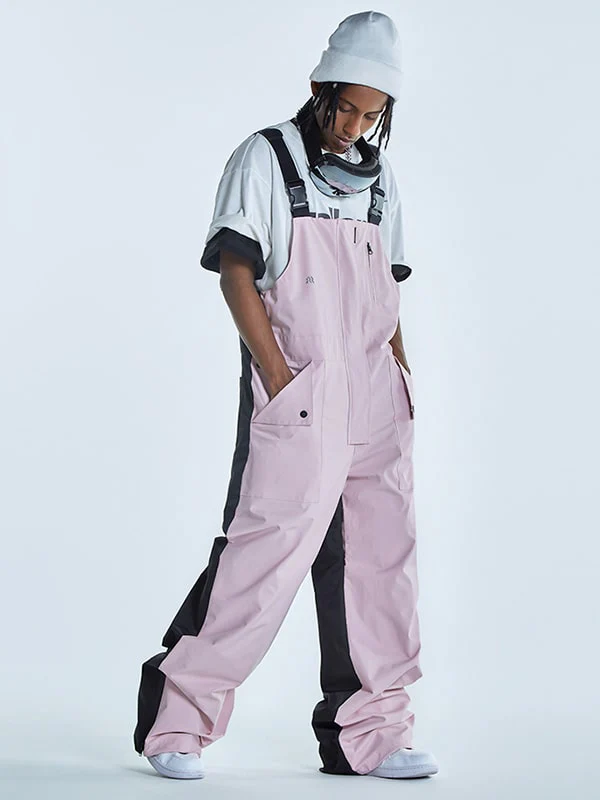 Men's RenChill Pink & Black Harmony Winter Adventure Snow Bibs - Image 3