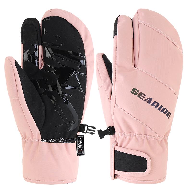 Men's Searipe Competitor Leather Kevlar Palm Snowboard Ski Gloves - Image 4