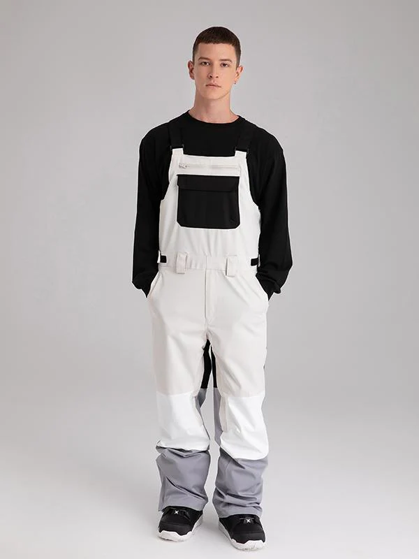 Men's Searipe Mountain Discover Colorblock Snowboard Pants Coverall Bibs - Image 11