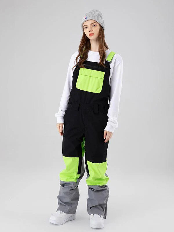Men's Searipe Mountain Discover Colorblock Snowboard Pants Coverall Bibs - Image 17