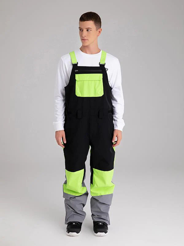 Men's Searipe Mountain Discover Colorblock Snowboard Pants Coverall Bibs - Image 4