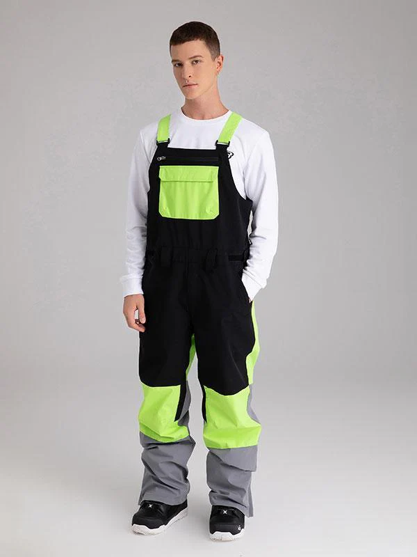 Men's Searipe Mountain Discover Colorblock Snowboard Pants Coverall Bibs - Image 5