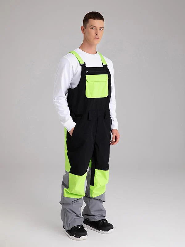 Men's Searipe Mountain Discover Colorblock Snowboard Pants Coverall Bibs - Image 6