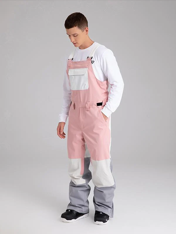 Men's Searipe Mountain Discover Colorblock Snowboard Pants Coverall Bibs - Image 7