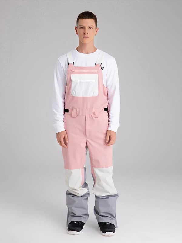 Men's Searipe Mountain Discover Colorblock Snowboard Pants Coverall Bibs - Image 8