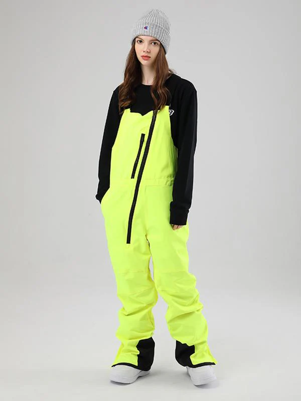 Men's Searipe Oblique Zipper Winter Crew Snow Pants Ski Bibs - Image 2