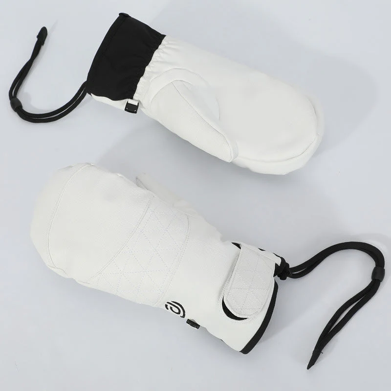 Men's SnowTrail Extreme Weather Thermal Leather Snow Mittens - Image 4