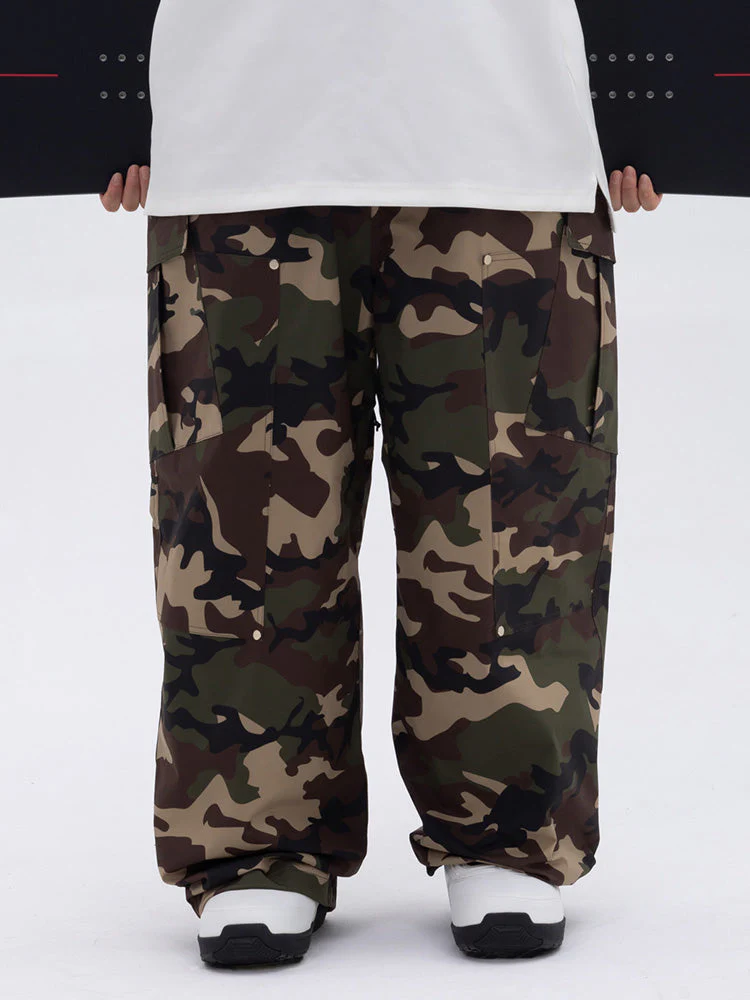 Men's Double Knee Mountain Freestyle Baggy Snow Pants - Image 3
