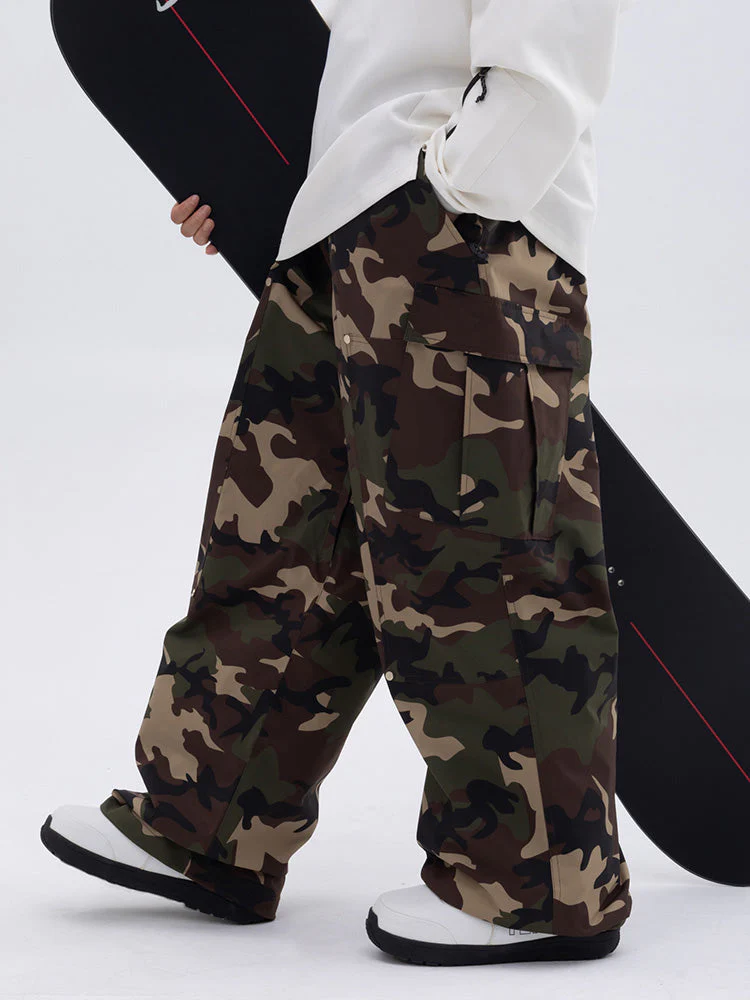 Men's Double Knee Mountain Freestyle Baggy Snow Pants - Image 4