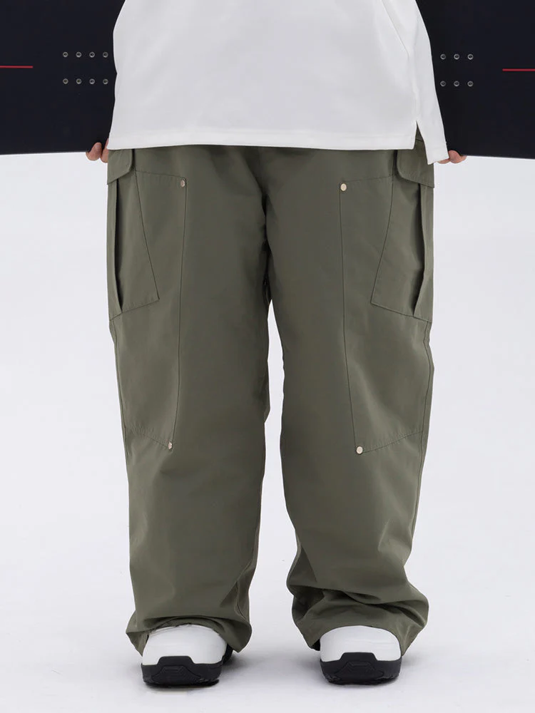 Men's Double Knee Mountain Freestyle Baggy Snow Pants - Image 7