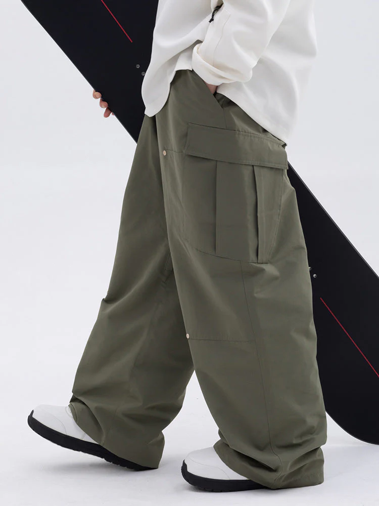 Men's Double Knee Mountain Freestyle Baggy Snow Pants - Image 8