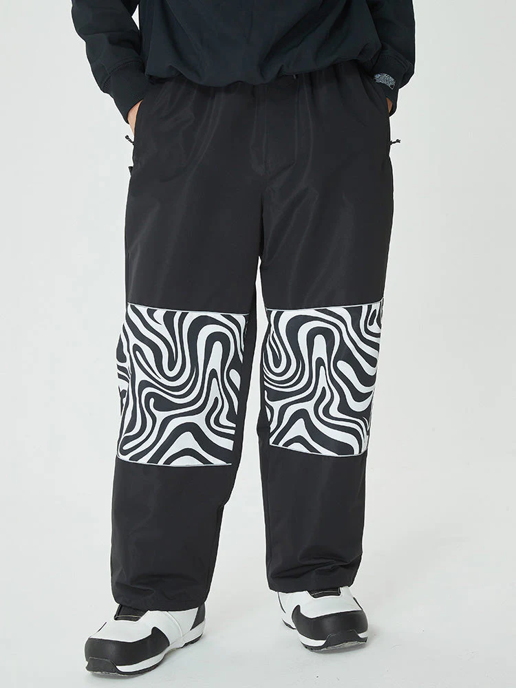 Men's Swaggy Knee Reflective Graphic Panel Cargo Snow Pants - Image 10