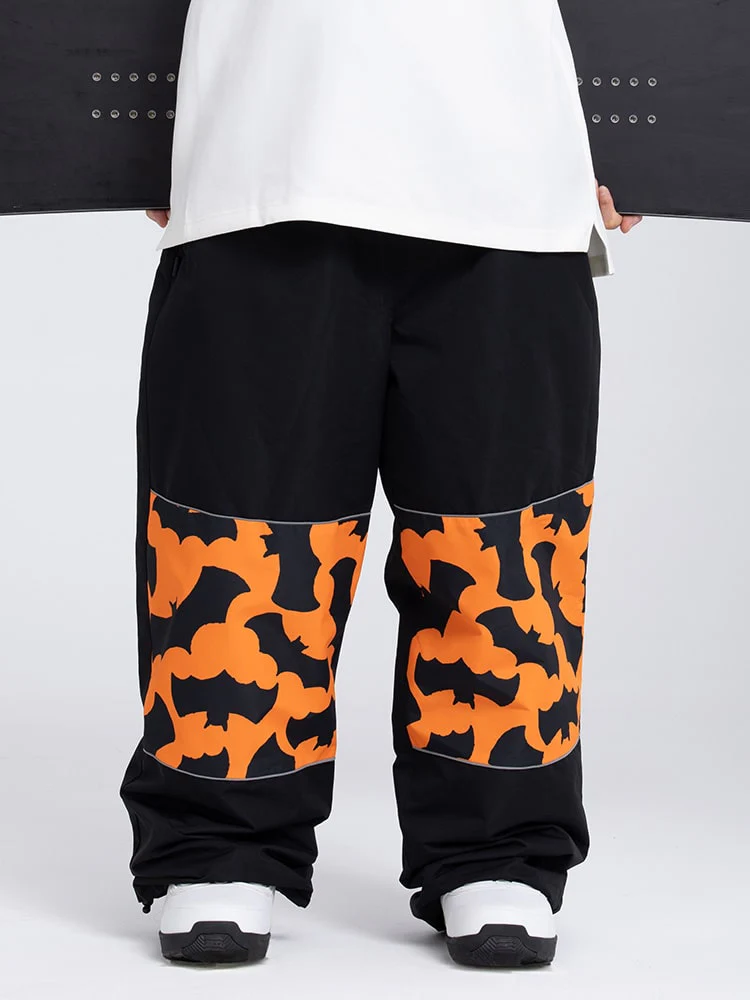 Men's Swaggy Knee Reflective Graphic Panel Cargo Snow Pants - Image 2