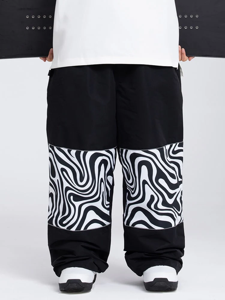 Men's Swaggy Knee Reflective Graphic Panel Cargo Snow Pants - Image 3