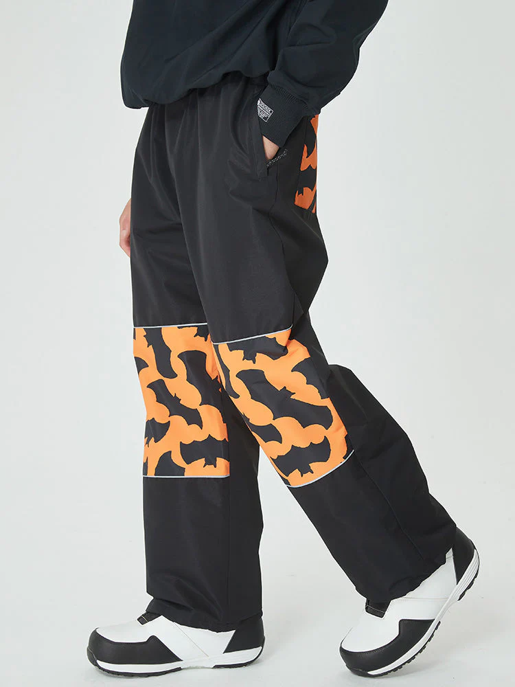 Men's Swaggy Knee Reflective Graphic Panel Cargo Snow Pants - Image 9
