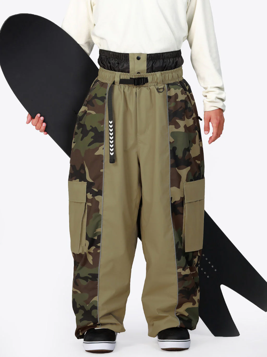 Men's Wild Motion Reflective Colorblock Extra Baggy Snow Pants - Image 13
