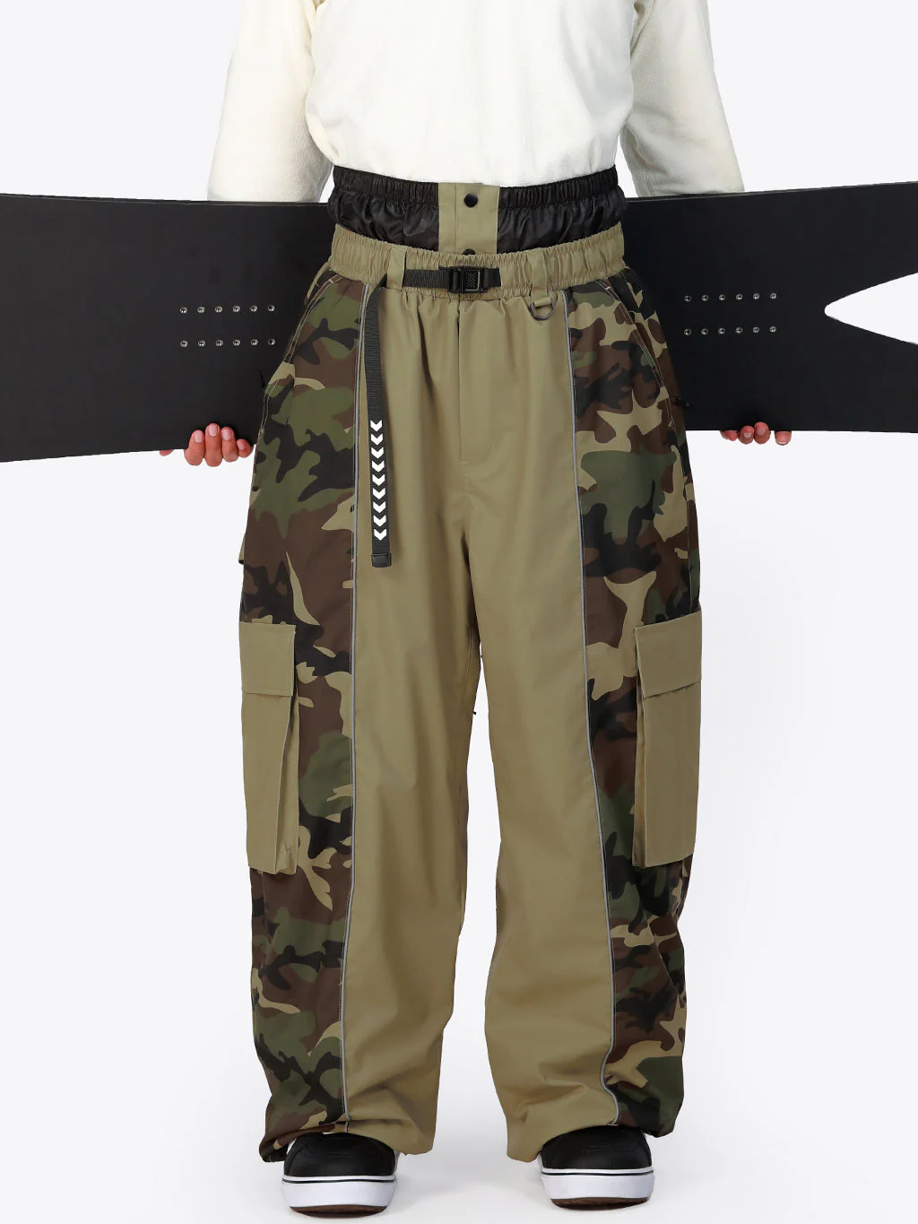 Men's Wild Motion Reflective Colorblock Extra Baggy Snow Pants - Image 16