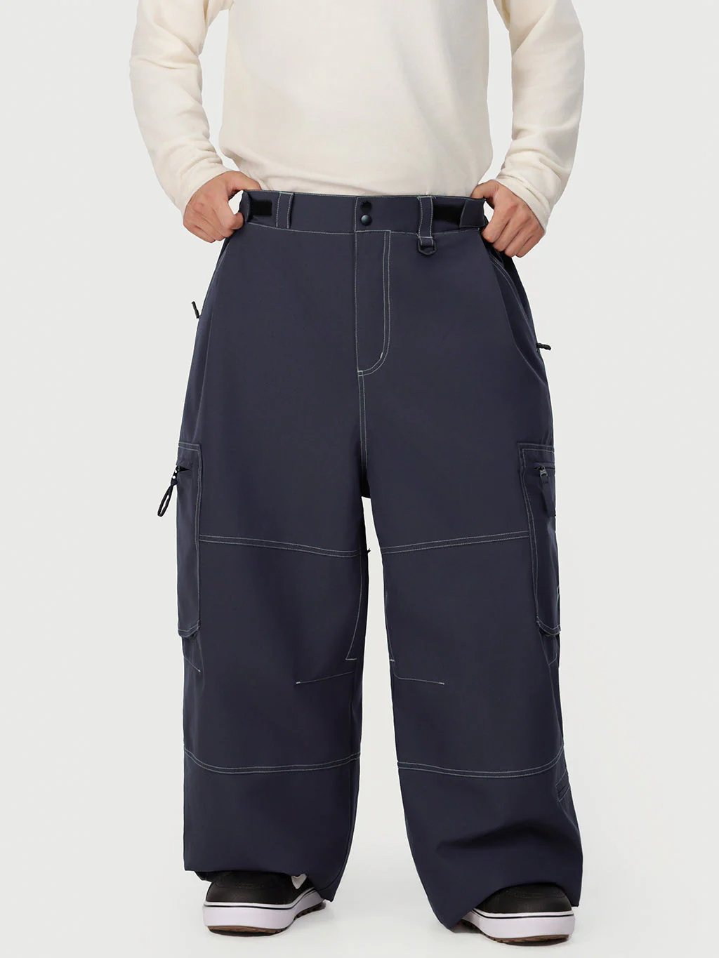 Men's Wild Soul Crew Utility Cargo Snow Pants – Heavy Stitch Baggy Fit - Image 12