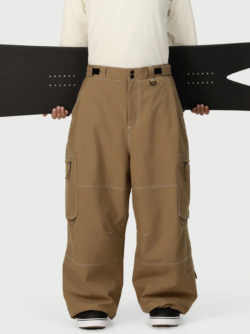 Men's Wild Soul Crew Utility Cargo Snow Pants – Heavy Stitch Baggy Fit - Image 14