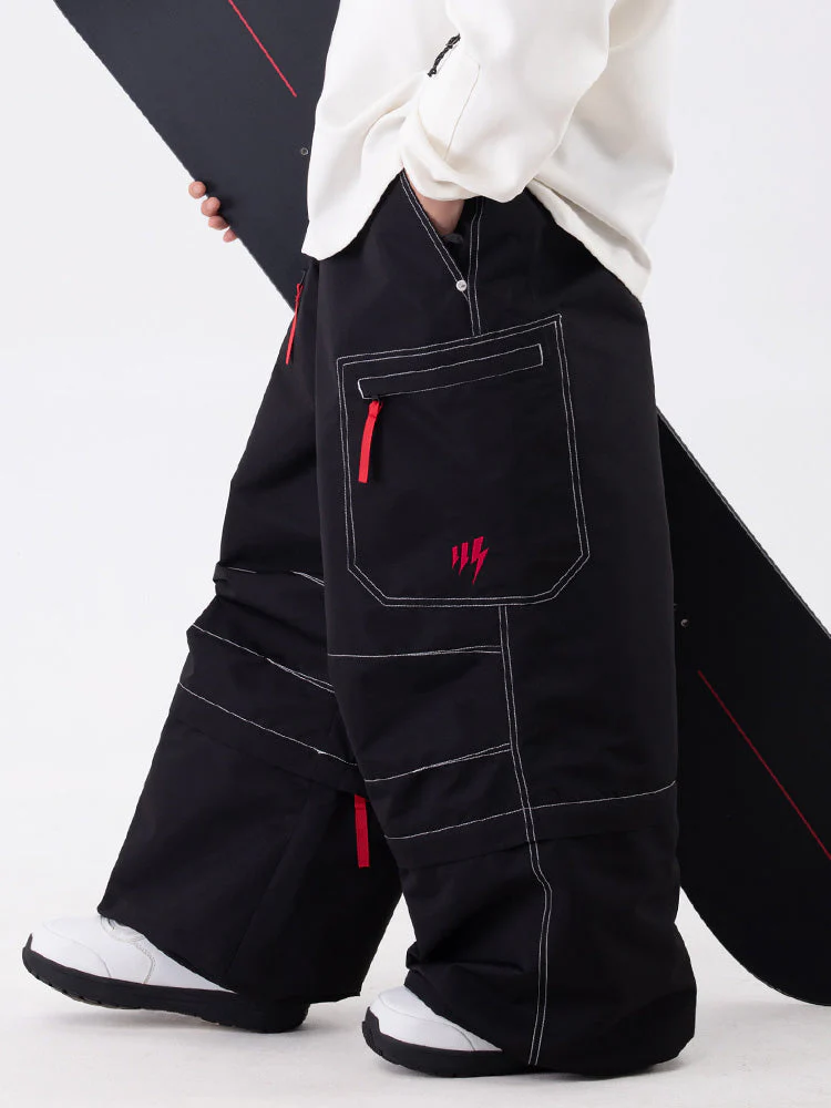 Men's Wild Soul Steeze HypeShred Baggy Utility Cargo Snow Pants / Shorts - Image 5