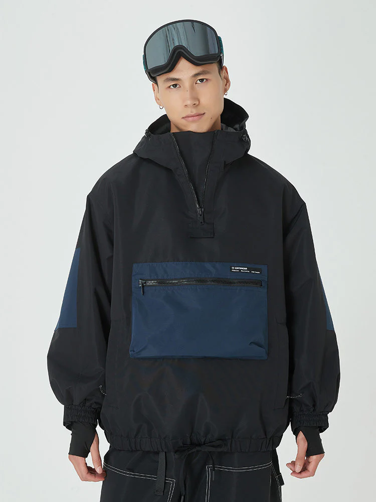 Men's Winter Bomber Baggy Snowboard Jacket Big Cargo Pocket Snow Coat - Image 3