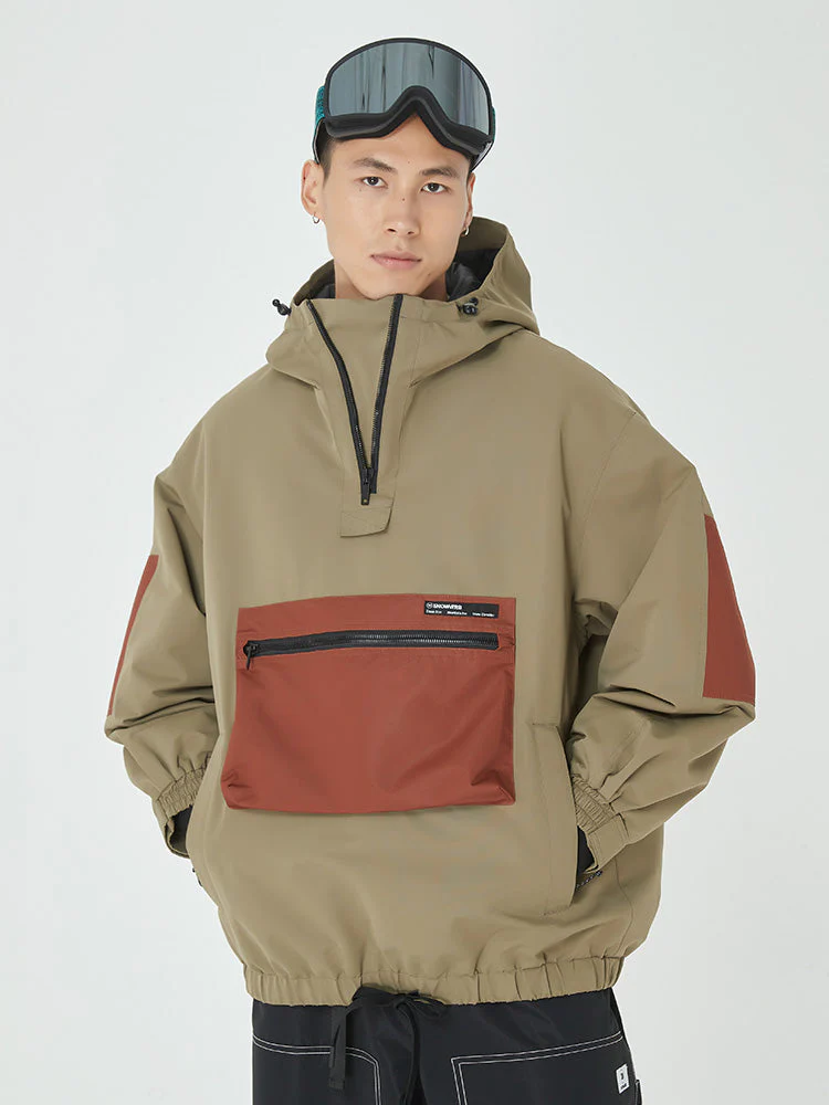 Men's Winter Bomber Baggy Snowboard Jacket Big Cargo Pocket Snow Coat - Image 6