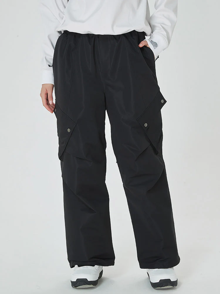 Women's Mountain Chill Swag Cargo Pockets Baggy Snow Pants - Image 10