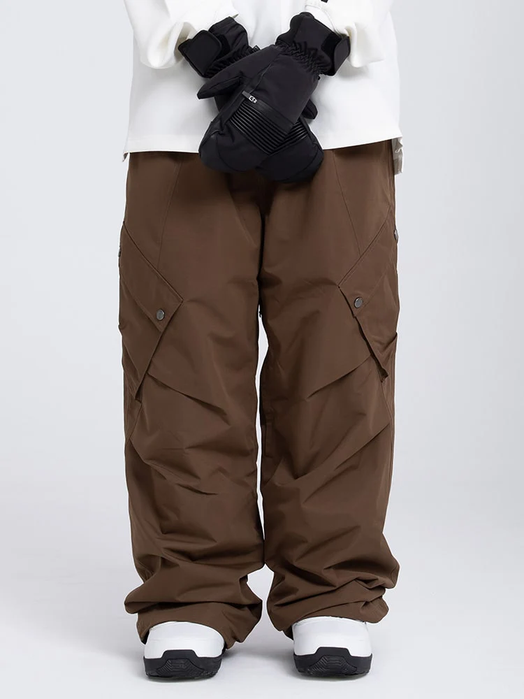 Women's Mountain Chill Swag Cargo Pockets Baggy Snow Pants - Image 3