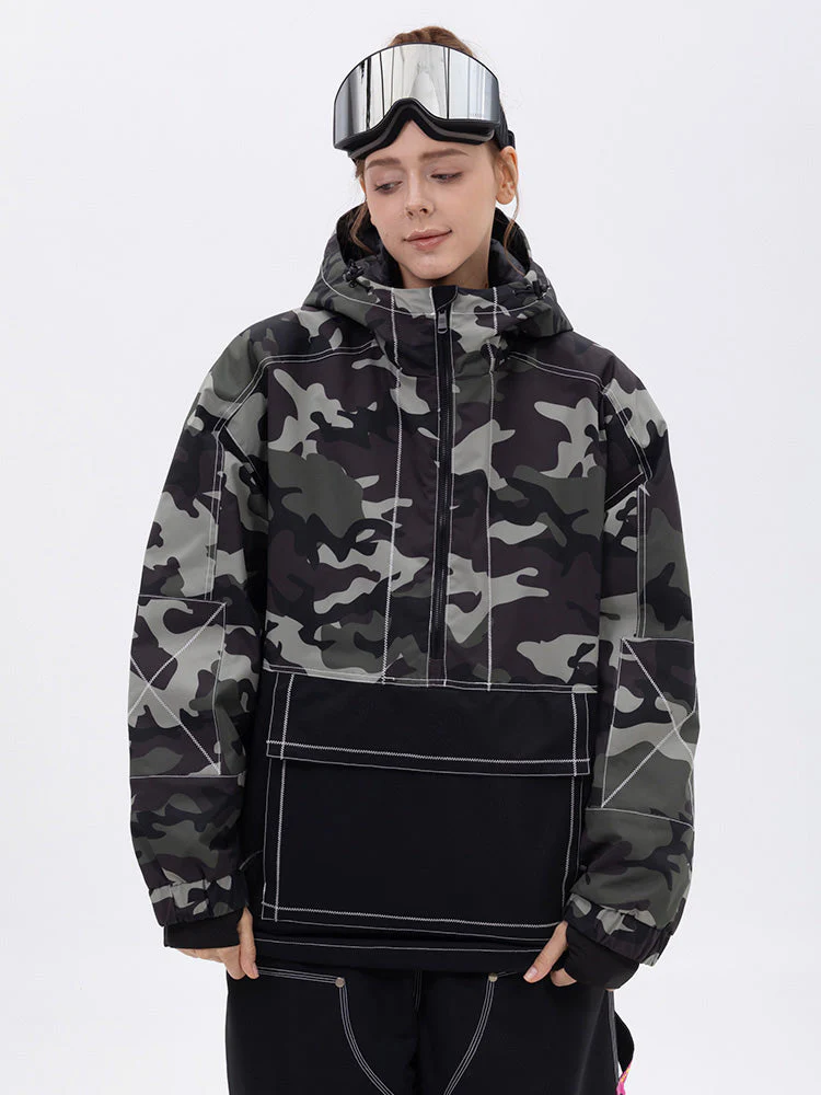 Women's All Season Mountain Vibe Streetstorm Pullover Camo Snowboard Jacket - Image 4