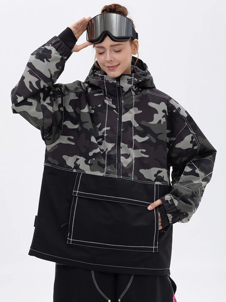 Women's All Season Mountain Vibe Streetstorm Pullover Camo Snowboard Jacket - Image 5