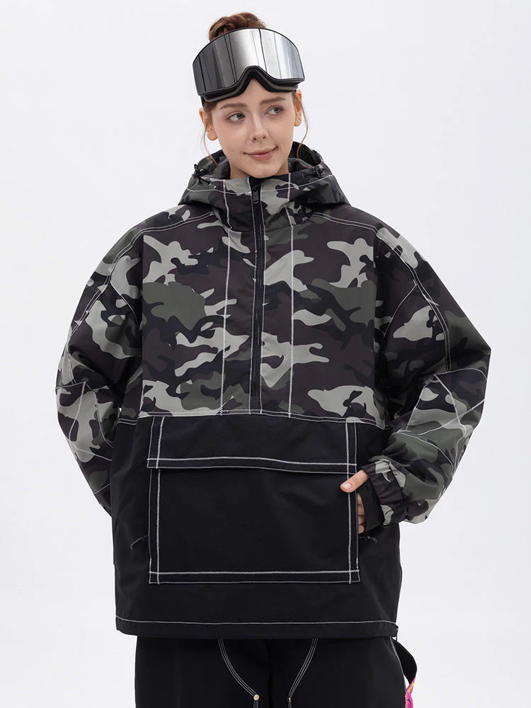 Women's All Season Mountain Vibe Streetstorm Pullover Camo Snowboard Jacket - Image 6