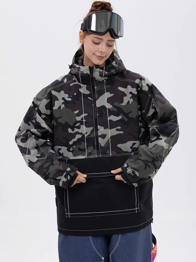 Women's All Season Mountain Vibe Streetstorm Pullover Camo Snowboard Jacket - Image 8