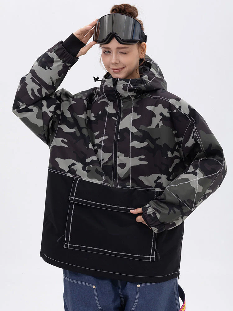 Women's All Season Mountain Vibe Streetstorm Pullover Camo Snowboard Jacket - Image 9