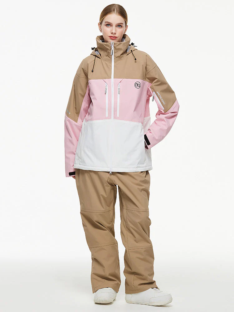 Women's Arctic Queen Mountain Windbreaker Thermal Snow Suits with Overalls Bibs - Image 21