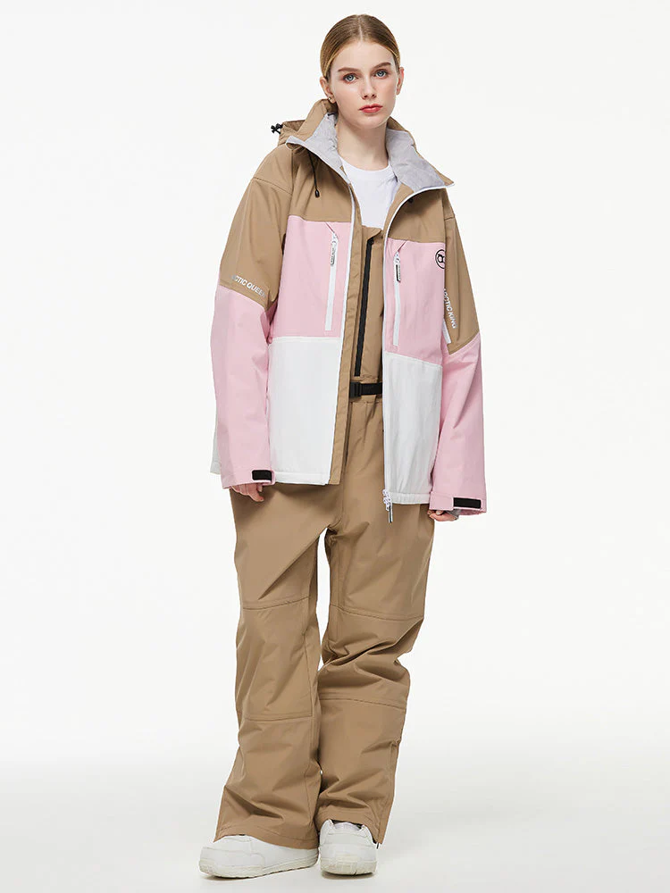 Women's Arctic Queen Mountain Windbreaker Thermal Snow Suits with Overalls Bibs - Image 22