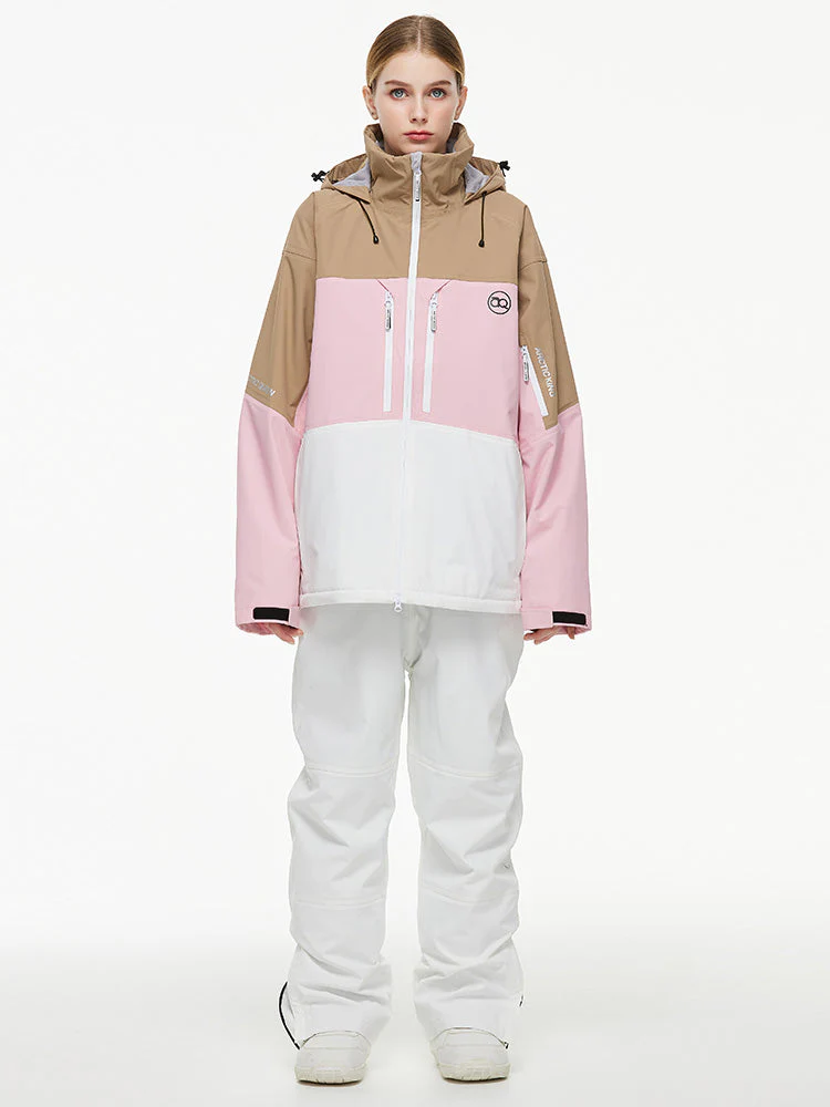 Women's Arctic Queen Mountain Windbreaker Thermal Snow Suits with Overalls Bibs - Image 23