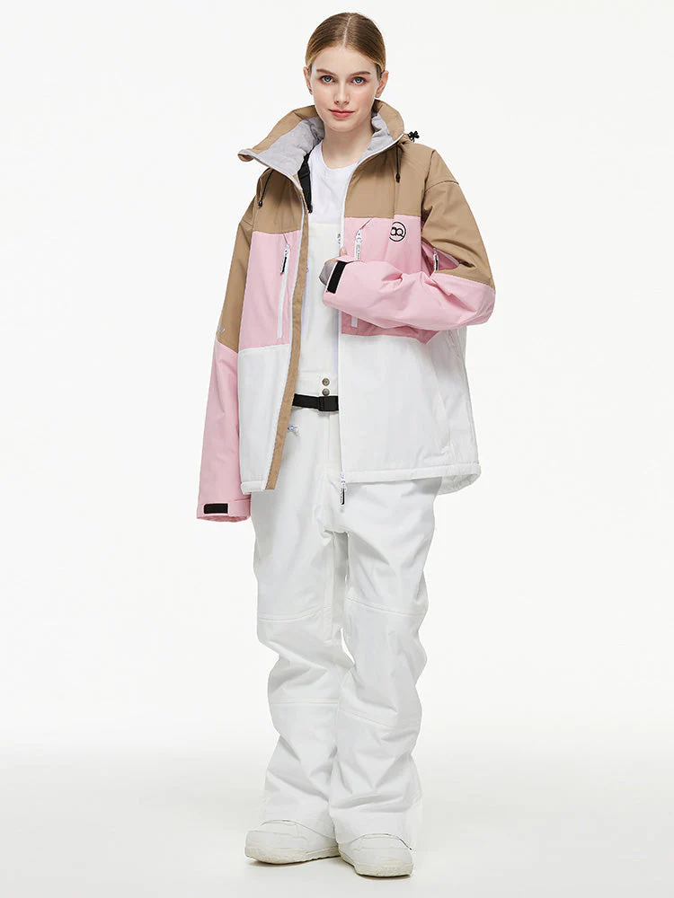 Women's Arctic Queen Mountain Windbreaker Thermal Snow Suits with Overalls Bibs - Image 24