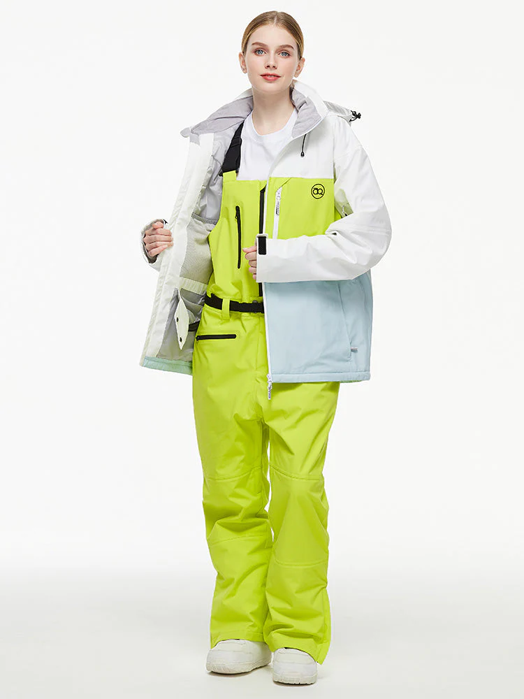Women's Arctic Queen Mountain Windbreaker Thermal Snow Suits with Overalls Bibs - Image 36