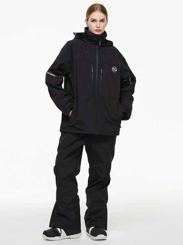 Women's Arctic Queen Mountain Windbreaker Thermal Snow Suits with Overalls Bibs - Image 6