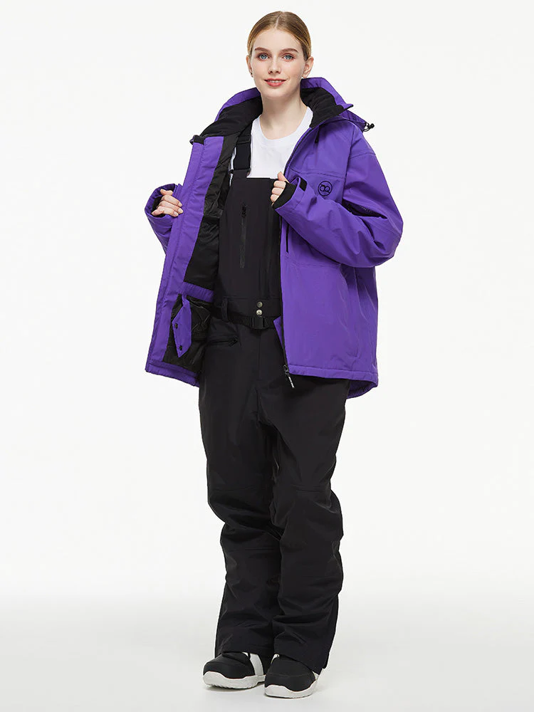 Women's Arctic Queen Mountain Windbreaker Thermal Snow Suits with Overalls Bibs - Image 8