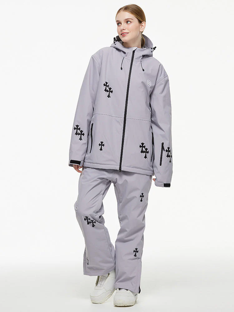 Women's Arctic Queen Snowflake Princess Fantasy Snow Suit with Overalls Bibs - Image 11