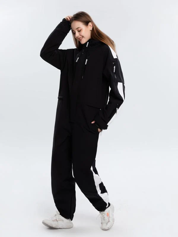 Women's Arctic Queen Stripe Mountain Infinity One Piece Snowsuit Ski Jumpsuit - Image 7