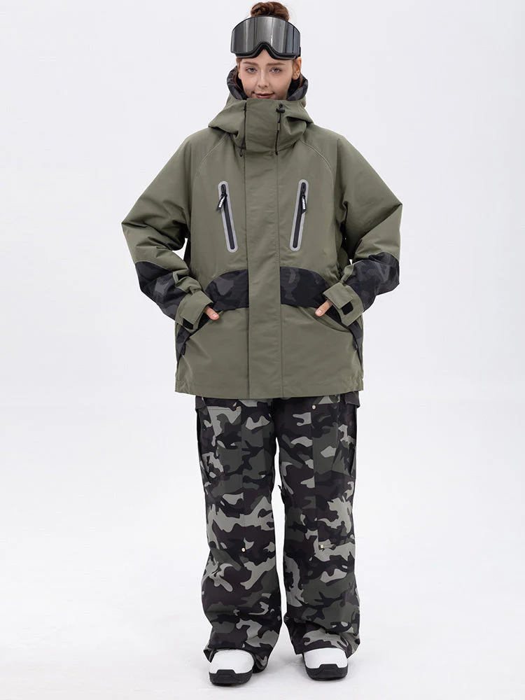 Women's Chillform Reflective Camo Snow Suit – Glow Trail Jacket with Baggy Snow Pants Set - Image 17